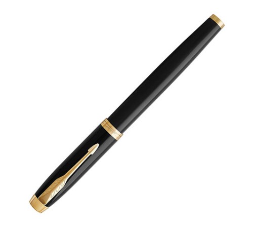 Ручка-роллер PARKER "IM Core Black Lacquer GT", черный глянцевый лак, позолота, черная, 1931659