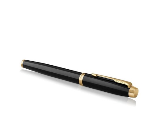 Ручка-роллер PARKER "IM Core Black Lacquer GT", черный глянцевый лак, позолота, черная, 1931659