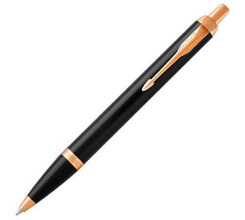 Ручка шариковая PARKER "IM Core Black Lacquer GT", черный глянцевый лак, позолота, синяя, 1931666 Ручка шариковая PARKER "IM Core Black Lacquer GT", черный глянцевый лак, позолота, синяя, 1931666