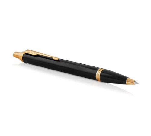 Ручка шариковая PARKER "IM Core Black Lacquer GT", черный глянцевый лак, позолота, синяя, 1931666 Ручка шариковая PARKER "IM Core Black Lacquer GT", черный глянцевый лак, позолота, синяя, 1931666