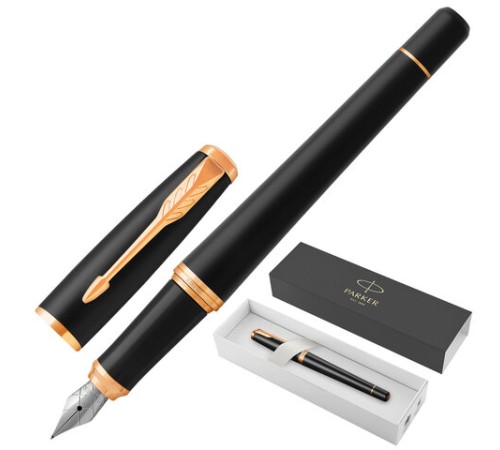 Ручка перьевая PARKER "Urban Core Muted Black GT", черный матовый лак, позолота, синяя, 1931593 Ручка перьевая PARKER "Urban Core Muted Black GT", черный матовый лак, позолота, синяя, 1931593