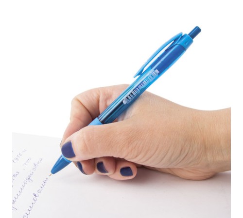 Ручка шариковая масляная автоматическая с грипом BRAUBERG 