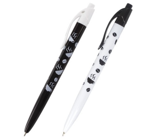 Ручка шариковая масляная автоматическая BRAUBERG BLACK&WHITE 