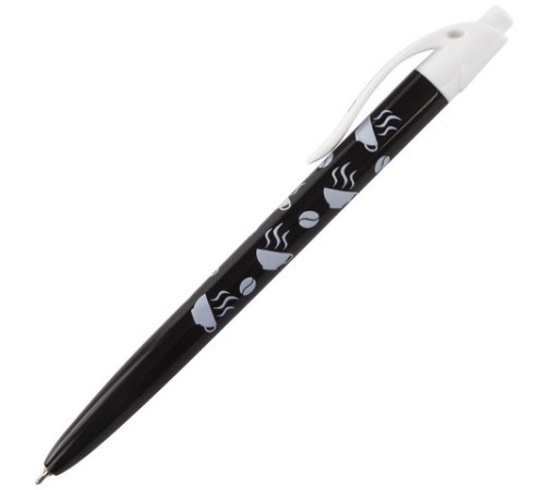 Ручка шариковая масляная автоматическая BRAUBERG BLACK&WHITE 