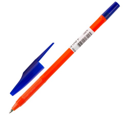 Ручка шариковая масляная STAFF "Basic OBP-679", СИНЯЯ, корпус оранжевый, узел 1 мм, линия письма 0,7 мм, 142679