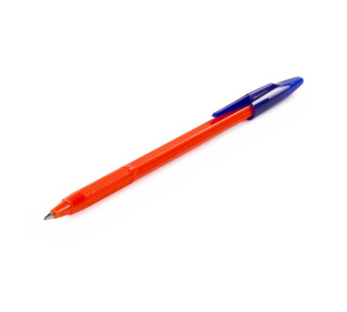 Ручка шариковая масляная STAFF "Basic OBP-679", СИНЯЯ, корпус оранжевый, узел 1 мм, линия письма 0,7 мм, 142679