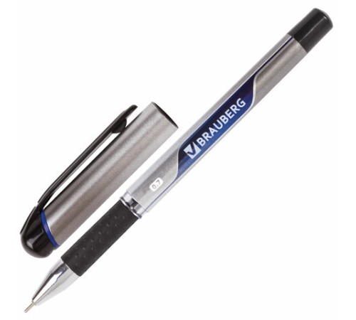Ручка шариковая масляная с грипом BRAUBERG "Signature", СИНЯЯ, печать, узел 0,7 мм, линия письма 0,35 мм, 142688 Ручка шариковая масляная с грипом BRAUBERG "Signature", СИНЯЯ, печать, узел 0,7 мм, линия письма 0,35 мм, 142688