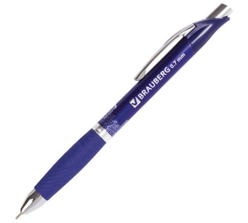 Ручка шариковая масляная автоматическая с грипом BRAUBERG 