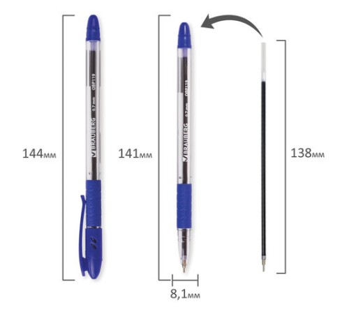 Ручка шариковая масляная с грипом BRAUBERG "Glassy", СИНЯЯ, корпус прозрачный, узел 0,7 мм, линия письма 0,35 мм, 142698 Ручка шариковая масляная с грипом BRAUBERG "Glassy", СИНЯЯ, корпус прозрачный, узел 0,7 мм, линия письма 0,35 мм, 142698