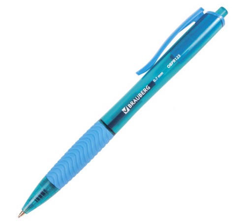 Ручка шариковая масляная автоматическая с грипом BRAUBERG 