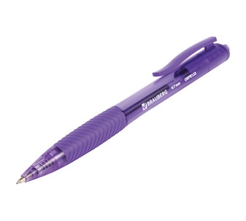 Ручка шариковая масляная автоматическая с грипом BRAUBERG 