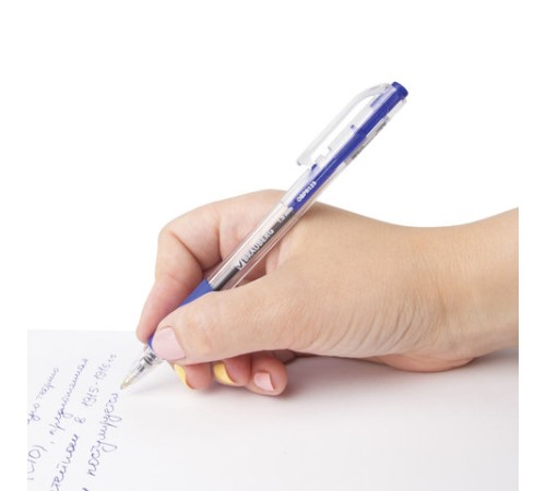 Ручка шариковая масляная автоматическая с грипом BRAUBERG 