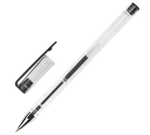 Ручка гелевая STAFF "Basic" GP-789, ЧЕРНАЯ, корпус прозрачный, хромированные детали, узел 0,5 мм, 142789 Ручка гелевая STAFF "Basic" GP-789, ЧЕРНАЯ, корпус прозрачный, хромированные детали, узел 0,5 мм, 142789
