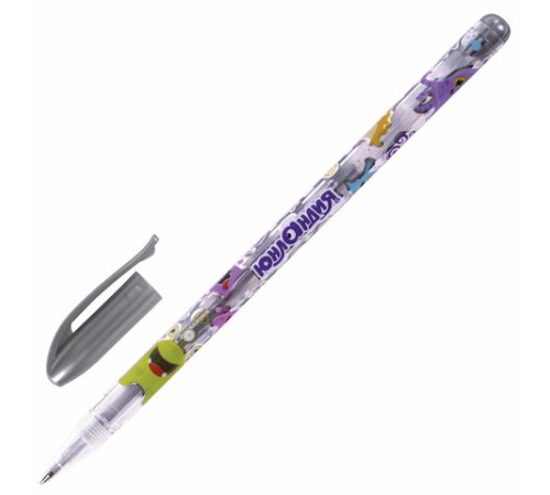 Ручки гелевые ЮНЛАНДИЯ, НАБОР 6 ЦВЕТОВ, МЕТАЛЛИК, с печатью, узел 0,7 мм, линия письма 0,5 мм, 142801