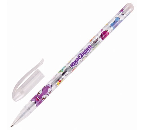 Ручки гелевые ЮНЛАНДИЯ, НАБОР 6 ЦВЕТОВ, БЛЕСТКИ, корпус с печатью, узел 0,7 мм, линия письма 0,5 мм, 142802