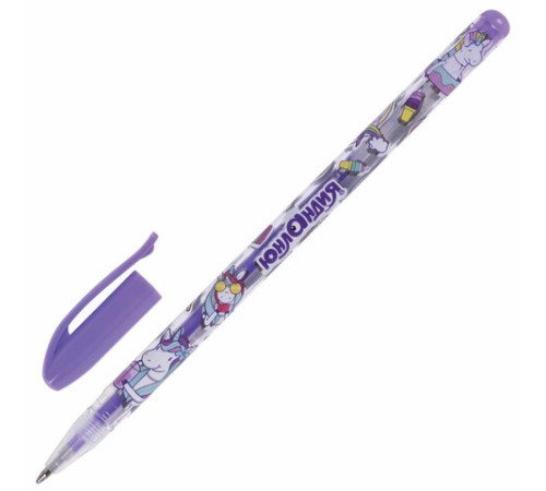 Ручки гелевые ЮНЛАНДИЯ, НАБОР 6 ЦВЕТОВ, ПАСТЕЛЬ, корпус с печатью, узел 0,7 мм, линия письма 0,5 мм, 142803