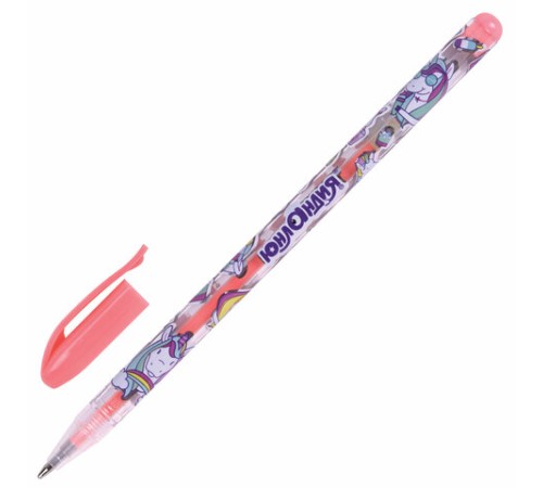 Ручки гелевые ЮНЛАНДИЯ, НАБОР 6 ЦВЕТОВ, ПАСТЕЛЬ, корпус с печатью, узел 0,7 мм, линия письма 0,5 мм, 142803