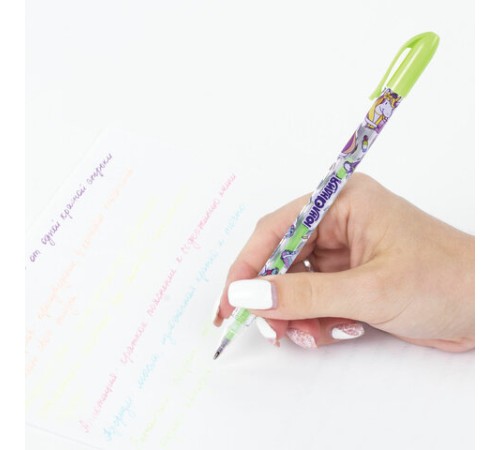 Ручки гелевые ЮНЛАНДИЯ, НАБОР 6 ЦВЕТОВ, ПАСТЕЛЬ, корпус с печатью, узел 0,7 мм, линия письма 0,5 мм, 142803