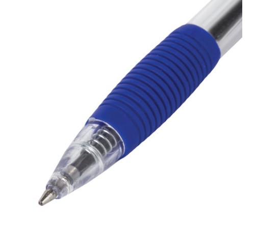 Ручка шариковая автоматическая с грипом STAFF 