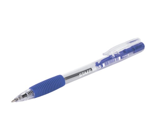 Ручка шариковая автоматическая с грипом STAFF 
