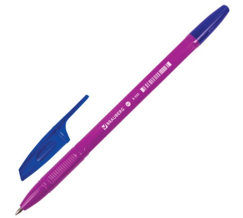 Ручка шариковая BRAUBERG "X-333" NEON SOLID, СИНЯЯ, корпус ассорти, узел 0,7 мм, линия письма 0,35 мм, 142831 Ручка шариковая BRAUBERG "X-333" NEON SOLID, СИНЯЯ, корпус ассорти, узел 0,7 мм, линия письма 0,35 мм, 142831