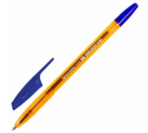 Ручка шариковая BRAUBERG "X-333" AMBER, СИНЯЯ, корпус тонированный оранжевый, узел 0,7 мм, линия письма 0,35 мм, 142832 Ручка шариковая BRAUBERG "X-333" AMBER, СИНЯЯ, корпус тонированный оранжевый, узел 0,7 мм, линия письма 0,35 мм, 142832