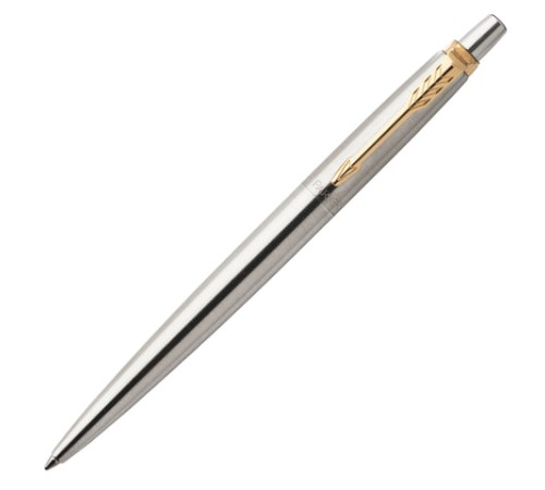 Ручка гелевая PARKER "Jotter Stainless Steel GT", корпус серебристый, позолоченные детали, черная, 2020647 Ручка гелевая PARKER "Jotter Stainless Steel GT", корпус серебристый, позолоченные детали, черная, 2020647