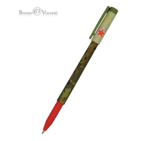 Ручка шариковая BRUNO VISCONTI "FunWrite", СИНЯЯ, "Милитари", узел 0,5 мм, линия письма 0,3 мм, 20-0212/06 Ручка шариковая BRUNO VISCONTI "FunWrite", СИНЯЯ, "Милитари", узел 0,5 мм, линия письма 0,3 мм, 20-0212/06