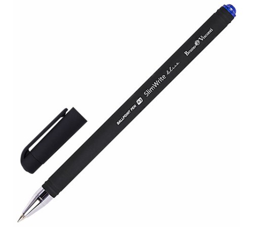Ручка шариковая BRUNO VISCONTI "SlimWrite", "Black", СИНЯЯ, корпус черный, узел 0,5 мм, линия письма 0,3 мм, 20-0009 Ручка шариковая BRUNO VISCONTI "SlimWrite", "Black", СИНЯЯ, корпус черный, узел 0,5 мм, линия письма 0,3 мм, 20-0009