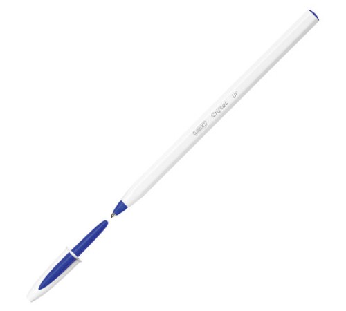 Ручка шариковая BIC "Cristal UP", СИНЯЯ, корпус белый, узел 1,2 мм, линия письма 0,35 мм, 949879
