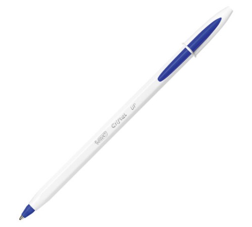 Ручка шариковая BIC "Cristal UP", СИНЯЯ, корпус белый, узел 1,2 мм, линия письма 0,35 мм, 949879