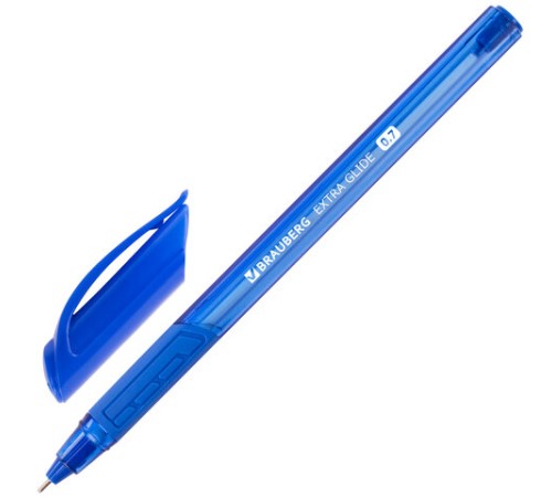 Ручка шариковая масляная BRAUBERG "Extra Glide GT Tone", СИНЯЯ, узел 0,7 мм, линия письма 0,35 мм, 142922