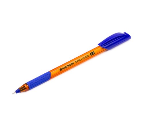 Ручка шариковая масляная BRAUBERG "Extra Glide GT Tone Orange", СИНЯЯ, узел 0,7 мм, линия письма 0,35 мм, 142923