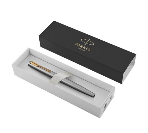 Ручка перьевая PARKER "Jotter Stainless Steel GT", корпус серебристый, позолота, синяя, 2030948 Ручка перьевая PARKER "Jotter Stainless Steel GT", корпус серебристый, позолота, синяя, 2030948