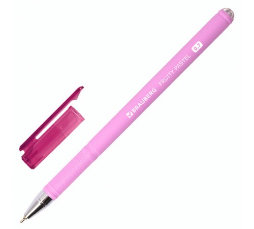 Ручка шариковая масляная BRAUBERG "FRUITY Pastel", СИНЯЯ, soft-touch, узел 0,7 мм, линия письма 0,35 мм, 142958, OBP322 Ручка шариковая масляная BRAUBERG "FRUITY Pastel", СИНЯЯ, soft-touch, узел 0,7 мм, линия письма 0,35 мм, 142958, OBP322