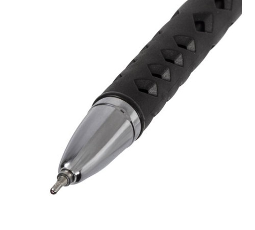 Ручка шариковая масляная BRAUBERG "Orient", ЧЕРНАЯ, корпус черный, игольчатый узел 0,7 мм, линия письма 0,35 мм, 143000