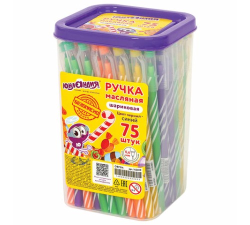 Ручка шариковая масляная ЮНЛАНДИЯ "CANDY", СИНЯЯ, корпус ассорти, узел 0,6 мм, линия письма 0,3 мм, 143019 Ручка шариковая масляная ЮНЛАНДИЯ "CANDY", СИНЯЯ, корпус ассорти, узел 0,6 мм, линия письма 0,3 мм, 143019
