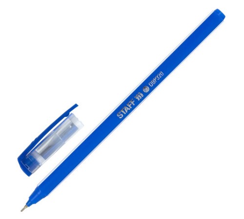 Ручка шариковая масляная STAFF Basic "OBP-320", СИНЯЯ, корпус голубой, узел 0,7 мм, линия письма 0,35 мм, 143023 Ручка шариковая масляная STAFF Basic "OBP-320", СИНЯЯ, корпус голубой, узел 0,7 мм, линия письма 0,35 мм, 143023