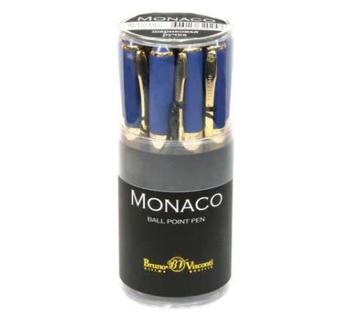 Ручка шариковая BRUNO VISCONTI Monaco, темно-синий корпус, узел 0,5 мм, линия 0,3 мм, синяя, 20-0125/07 Ручка шариковая BRUNO VISCONTI Monaco, темно-синий корпус, узел 0,5 мм, линия 0,3 мм, синяя, 20-0125/07