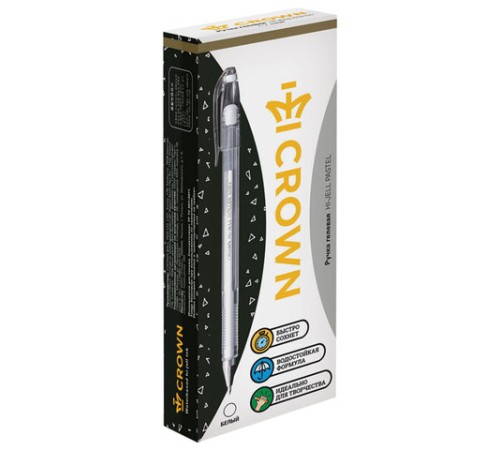 Ручка гелевая CROWN "Hi-Jell Pastel", БЕЛАЯ, корпус тонированный белый, узел 0,8 мм, линия письма 0,5 мм, HJR-500P Ручка гелевая CROWN "Hi-Jell Pastel", БЕЛАЯ, корпус тонированный белый, узел 0,8 мм, линия письма 0,5 мм, HJR-500P