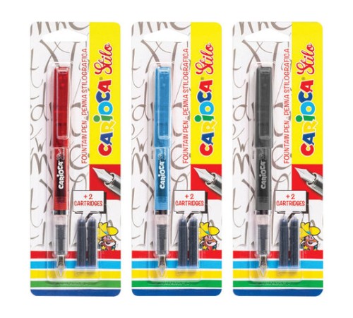 Ручка перьевая CARIOCA "Stilo", иридиевое перо, 2 сменных картриджа, корпус ассорти, Италия, 42303 Ручка перьевая CARIOCA "Stilo", иридиевое перо, 2 сменных картриджа, корпус ассорти, Италия, 42303