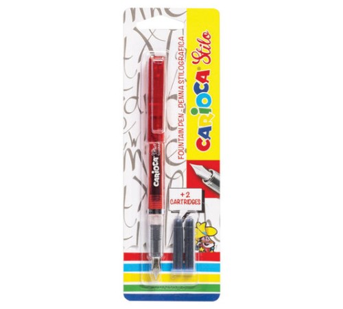 Ручка перьевая CARIOCA "Stilo", иридиевое перо, 2 сменных картриджа, корпус ассорти, Италия, 42303 Ручка перьевая CARIOCA "Stilo", иридиевое перо, 2 сменных картриджа, корпус ассорти, Италия, 42303