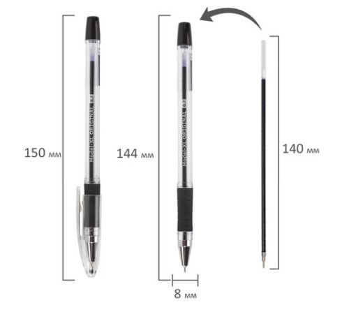 Ручка шариковая масляная с грипом BRAUBERG "Model-XL" ORIGINAL, ЧЕРНАЯ, узел 0,7 мм, линия письма 0,35 мм, 143243 Ручка шариковая масляная с грипом BRAUBERG "Model-XL" ORIGINAL, ЧЕРНАЯ, узел 0,7 мм, линия письма 0,35 мм, 143243