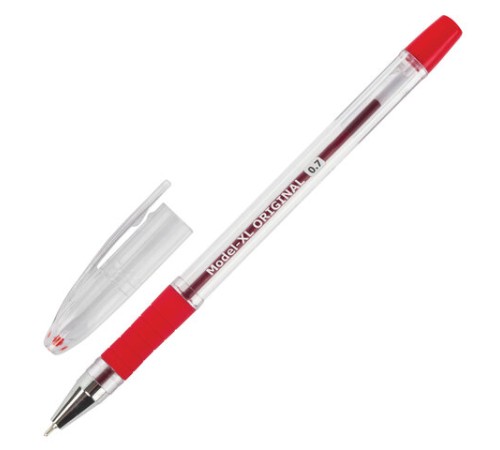Ручка шариковая масляная с грипом BRAUBERG "Model-XL" ORIGINAL, КРАСНАЯ, узел 0,7 мм, линия письма 0,35 мм, 143244 Ручка шариковая масляная с грипом BRAUBERG "Model-XL" ORIGINAL, КРАСНАЯ, узел 0,7 мм, линия письма 0,35 мм, 143244