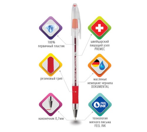 Ручка шариковая масляная с грипом BRAUBERG "Model-XL" ORIGINAL, КРАСНАЯ, узел 0,7 мм, линия письма 0,35 мм, 143244 Ручка шариковая масляная с грипом BRAUBERG "Model-XL" ORIGINAL, КРАСНАЯ, узел 0,7 мм, линия письма 0,35 мм, 143244
