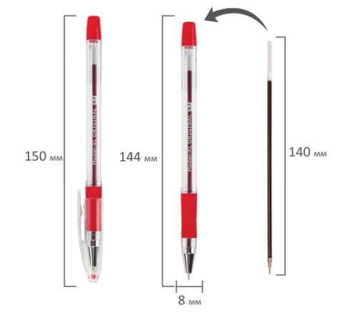 Ручка шариковая масляная с грипом BRAUBERG "Model-XL" ORIGINAL, КРАСНАЯ, узел 0,7 мм, линия письма 0,35 мм, 143244 Ручка шариковая масляная с грипом BRAUBERG "Model-XL" ORIGINAL, КРАСНАЯ, узел 0,7 мм, линия письма 0,35 мм, 143244