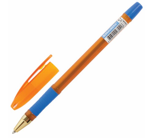Ручка шариковая масляная с грипом BRAUBERG Model-XL ORANGE, СИНЯЯ, узел 0,7 мм, линия 0,35 мм, 143246 Ручка шариковая масляная с грипом BRAUBERG Model-XL ORANGE, СИНЯЯ, узел 0,7 мм, линия 0,35 мм, 143246