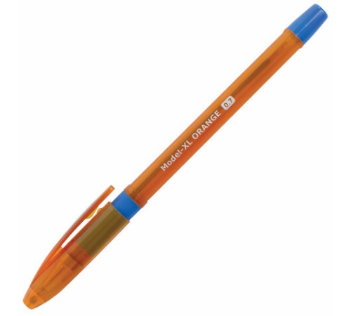 Ручка шариковая масляная с грипом BRAUBERG Model-XL ORANGE, СИНЯЯ, узел 0,7 мм, линия 0,35 мм, 143246 Ручка шариковая масляная с грипом BRAUBERG Model-XL ORANGE, СИНЯЯ, узел 0,7 мм, линия 0,35 мм, 143246
