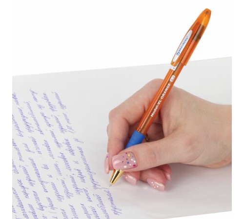 Ручка шариковая масляная с грипом BRAUBERG Model-XL ORANGE, СИНЯЯ, узел 0,7 мм, линия 0,35 мм, 143246 Ручка шариковая масляная с грипом BRAUBERG Model-XL ORANGE, СИНЯЯ, узел 0,7 мм, линия 0,35 мм, 143246