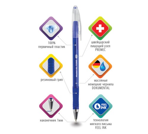 Ручка шариковая масляная с грипом BRAUBERG "Model-XL TONE", СИНЯЯ, узел 1,0 мм, линия письма 0,5 мм, 143248 Ручка шариковая масляная с грипом BRAUBERG "Model-XL TONE", СИНЯЯ, узел 1,0 мм, линия письма 0,5 мм, 143248